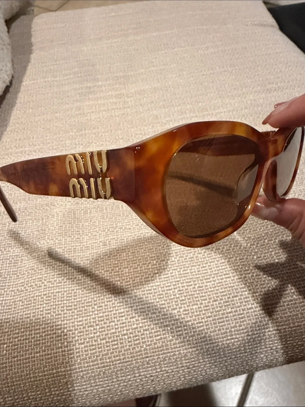 Miu Miu Tortoiseshell Cat-Eye Sunglasses - Brown/Amber